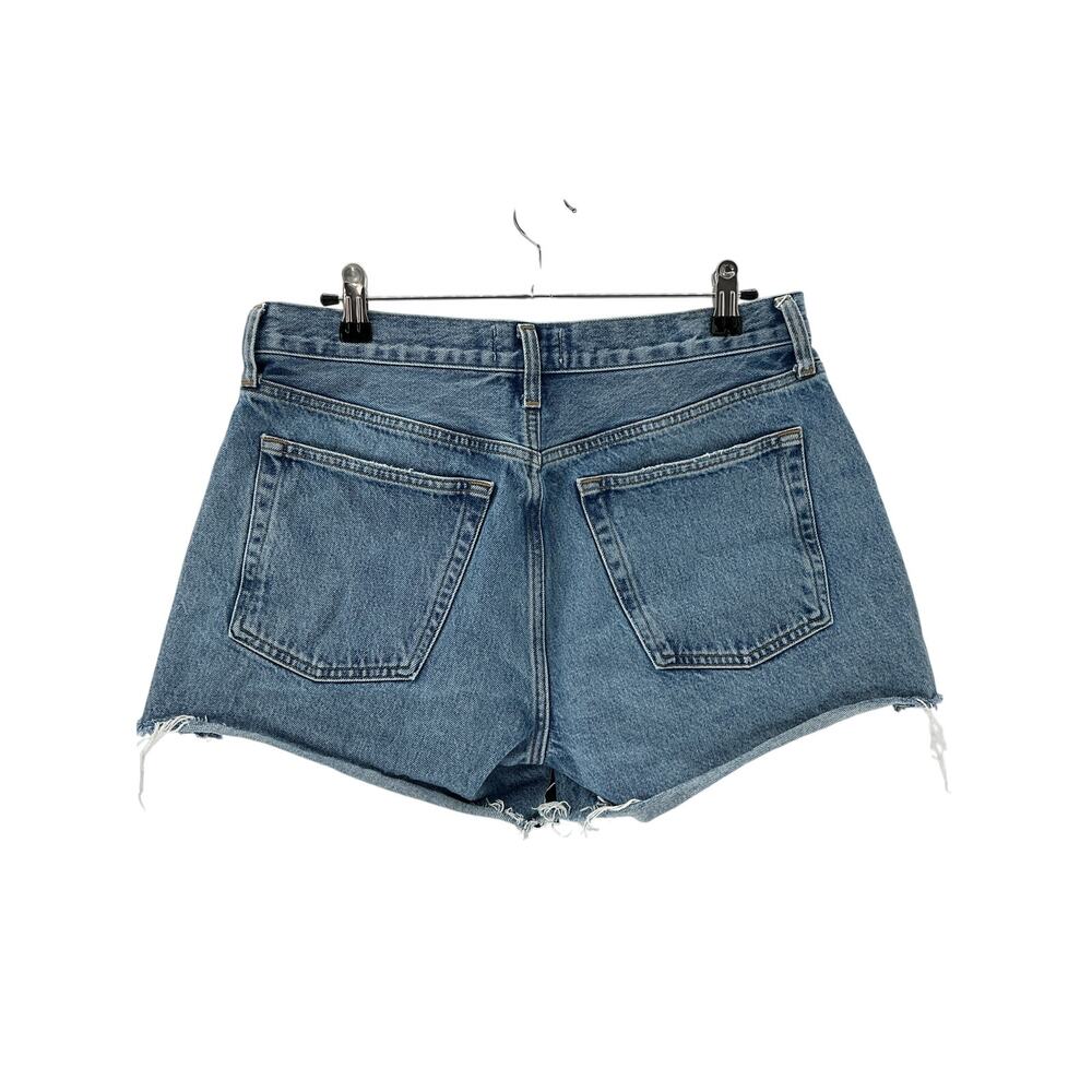 Agolde Light Blue Denim Cutoff Shorts - Picture 3 of 4